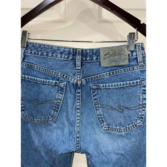 Vintage Silver Jeans Co. Women's Button-Fly Medium Wash Denim Jeans Size 28/34 - Picture 7 of 11
